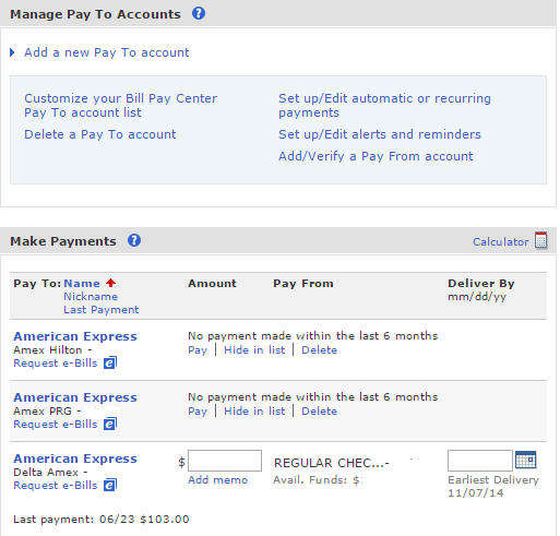 BofA bill pay